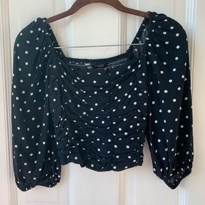Black and White Polka Dot Crop
